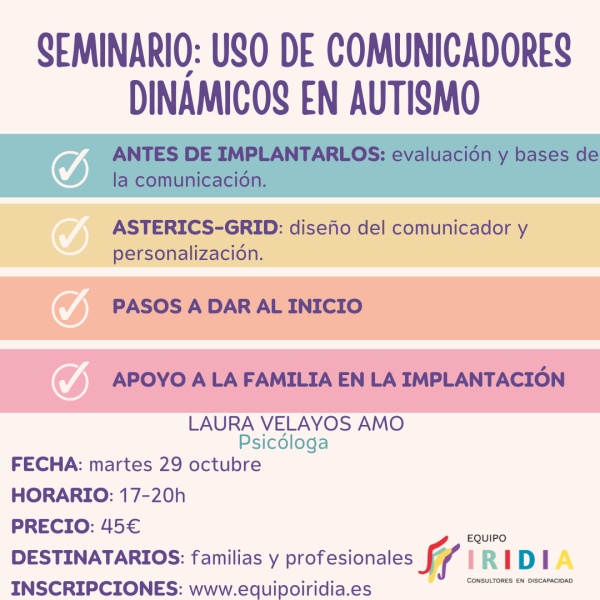 SEMINARIO: USO DE COMUNICADORES DINÁMICOS EN AUTISMO